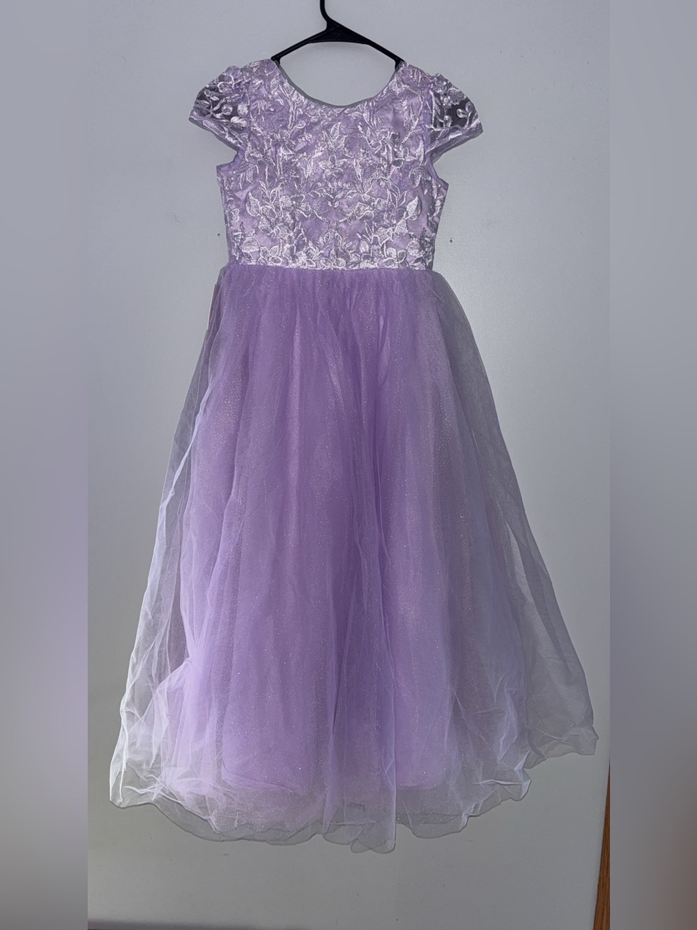 Girls Lavender Tulle Floral Bodice Party Dress